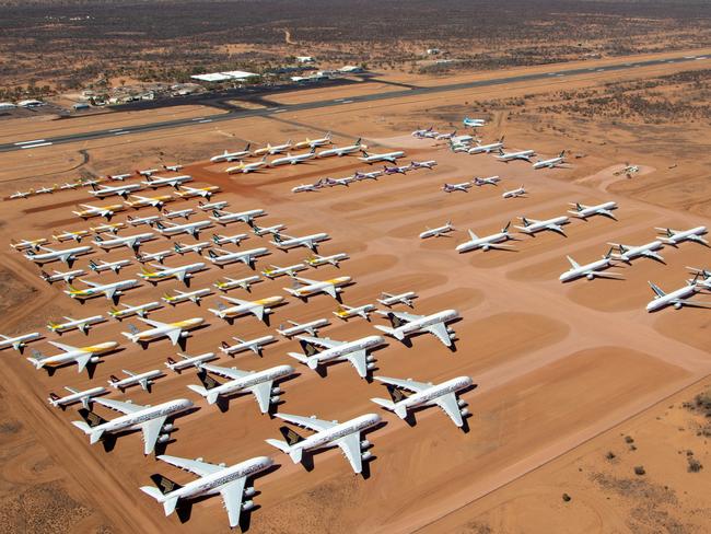 HIGH-RESOLUTIONM. 100 of the world's aircraft fleet sit in storage in Alice Springs, Australia. PIC: Ted Zheng