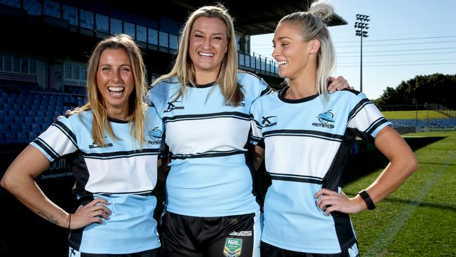 The Sharks put together a women's team of their own accord at the end of last year, a squad that includes Jillaroos Sam Bremner, Ruan Sims and Allana Ferguson. Pic: Gregg Porteous