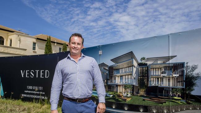 Developer Ian Chester standing on his land at 15-19 Royal Albert crescent, Sovereign Island, where he planned building luxury units despite residents objections. Picture: Jerad Williams