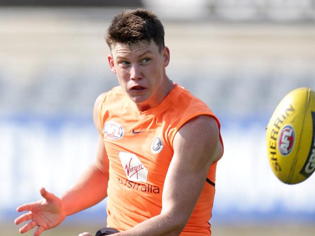 Carlton open training session at Ikon Park on Saturday morning. Sam Walsh during the training session. Picture: Sarah Matray