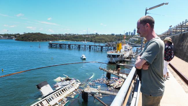 A photo of the Baragoola vessel which sank at Waverton in 2022.