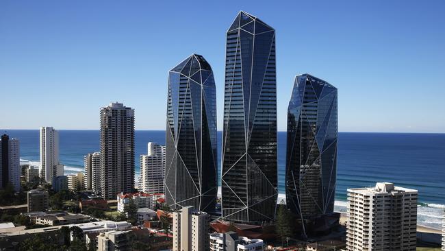 The finishing touches are being applied as Jewel nears its completion on the Gold Coast — but who owns the towers? Picture Glenn Hampson