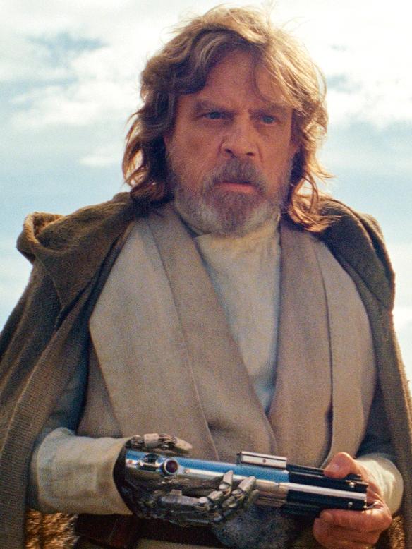 Hamill in a scene from the new Star Wars film The Last Jedi.