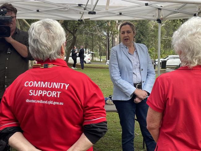 Premier Annastacia Palaszczuk visits Russell Island following the fire that killed six people. Picture: Steve Pohlner