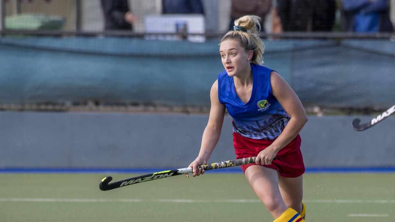 Monique Brummer, Brisbane. Toowoomba 1 vs Brisbane. Hockey Queensland Championship at Clyde Park, Toowoomba. Saturday, May 1, 2021. Picture: Nev Madsen.