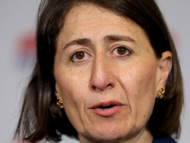 SYDNEY, AUSTRALIA - NewsWire Photos FEBRUARY 24:  Premier Gladys Berejiklian speaks at a press conference about the continued easing of Covid-19 restrictions. Sydney CBD.Picture: NCA NewsWire / Damian Shaw