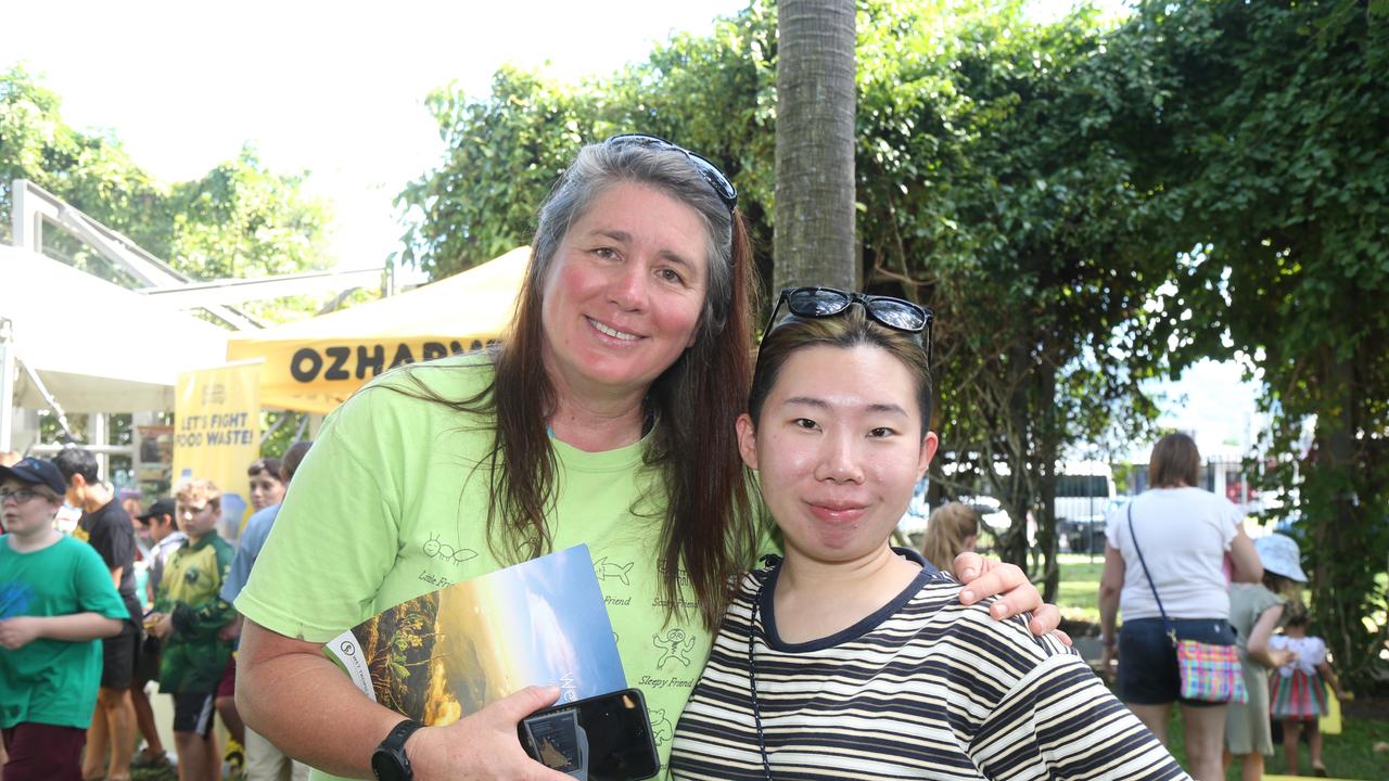 Michelle Taillier and Wakaba Nakazawa enjoy the day at Cairns Ecofiesta, 2024. Photo: Catherine Duffy