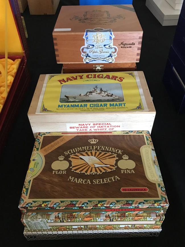 Auction of Bob Hawke & Blanche d'Alpuget Mementos Curiosities Art and Design: Collection of Empty Cigar Boxes. Picture: Supplied