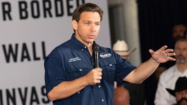 Ron DeSantis has launched a campaign blitz targeting the early states to vote in next year’s primary. Picture: AFP