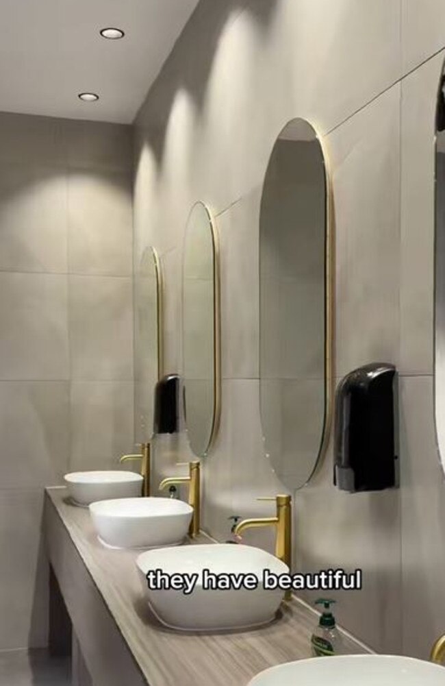The luxury appointed bathrooms rival those in Equinox. Picture: TikTok/@lifewith_sg