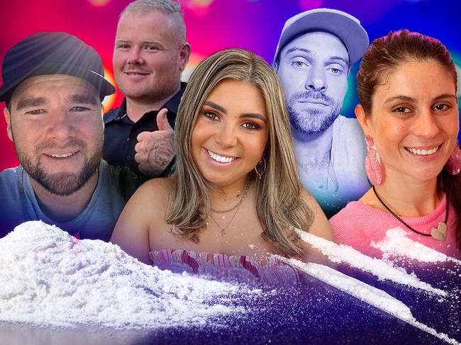 SYDNEY, NSW - Coke kings and queens: Angus Brockbank, Zachary Kershaw, Mackenzie McNally, Bodene Lee Robertson and Lola Chiche were all sentenced in separate drug cases. Graphic: The Daily Telegraph