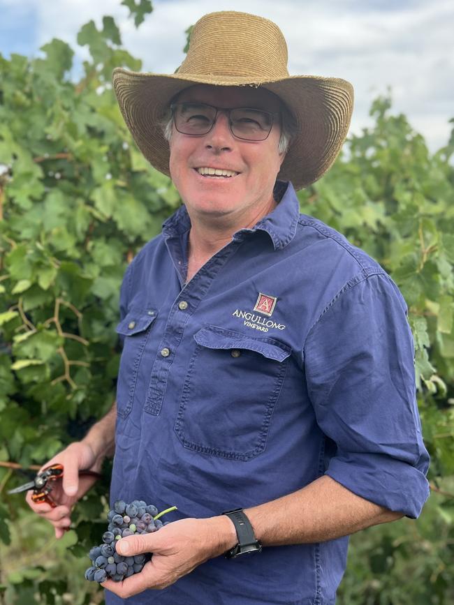 Angullong Wines general manager Ben Crossing in the barbera vineyard at Orange.