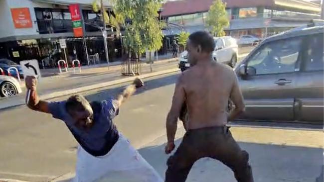 A man is fighting for life after being stabbed in the town centre of Alice Springs in a daylight attack in front of shocked onlookers. Picture: Supplied