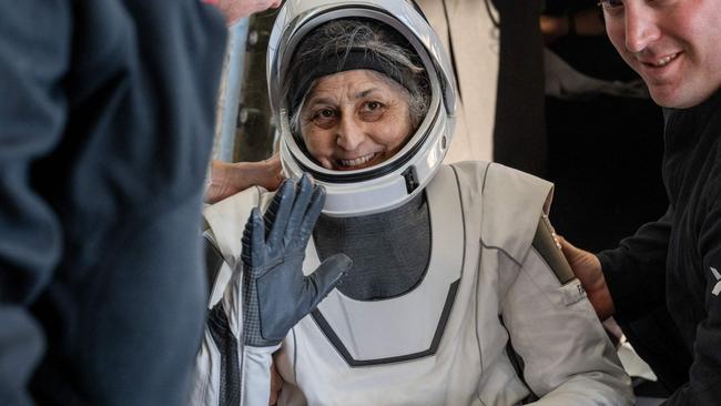 When she landed Suni Williams had noticeably greyer hair. Was it space – or something simpler? Picture: Keegan BARBER / NASA / AFP