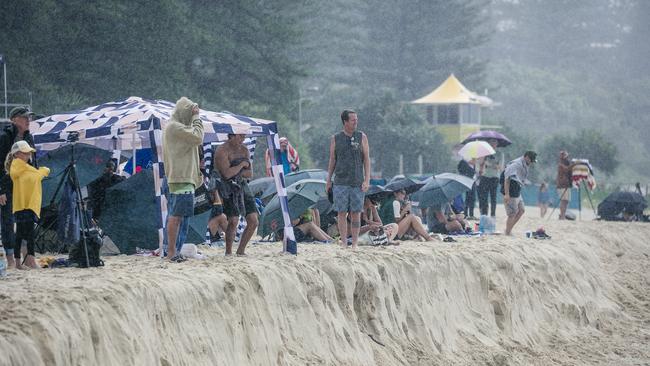 Crowds on the Burleigh foreshore at the Gold Coast Pro, Burleigh Heads. Picture: Glenn Campbell
