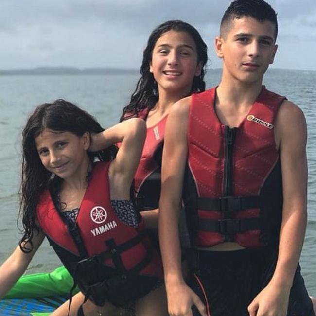 Sienna, 8, Angelina, 12, and Antony Abdallah, 13. Picture: 7NEWS