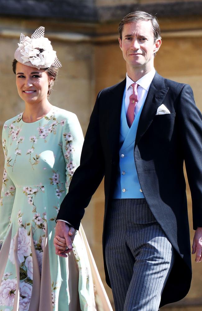 Pippa Middleton and James Matthews at Harry and Meghan’s wedding in 2018. Picture: AFP Photo/Pool/Chris Jackson