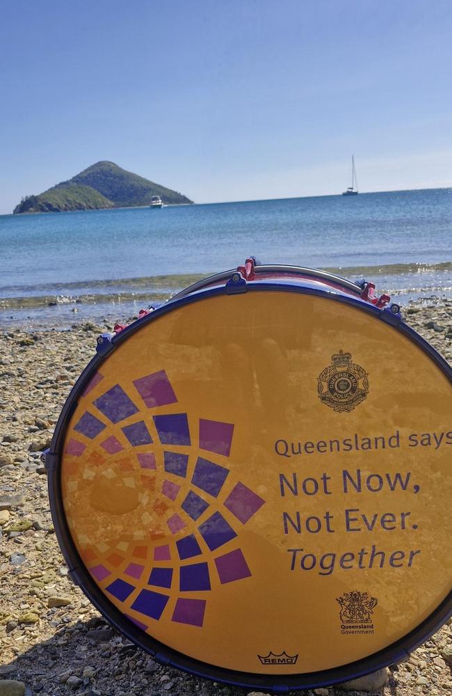 The group swapped the rain and mud in Mackay for the sun and sand in the Whitsundays. Photo: Contributed