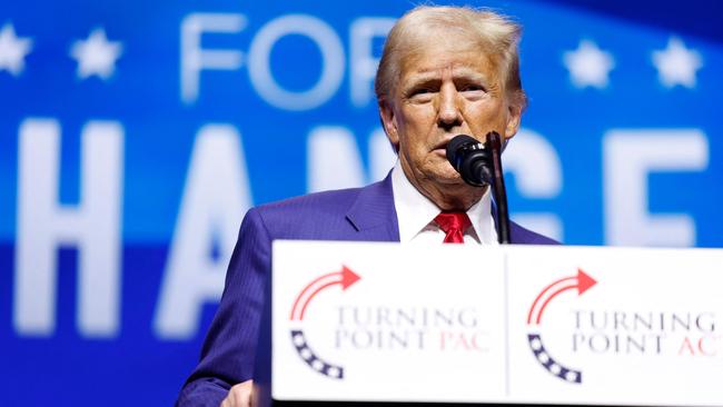 Republican presidential nominee, former US president Donald Trump, speaks at a campaign rally in Las Vegas, Nevada, on October 24. Picture: Getty Images