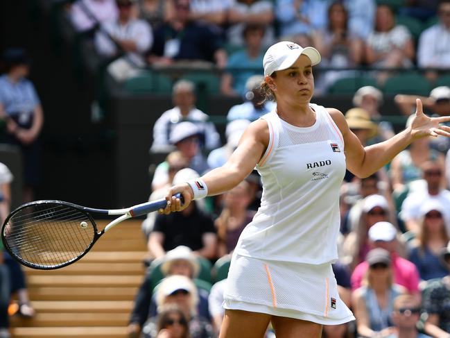 Ash Barty has won through to the second round at Wimbledon. Picture: AFP