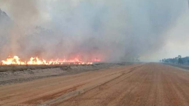 Photos of fires on Stanage Bay defence land taken by Kunwarara Rural Fire Brigade.