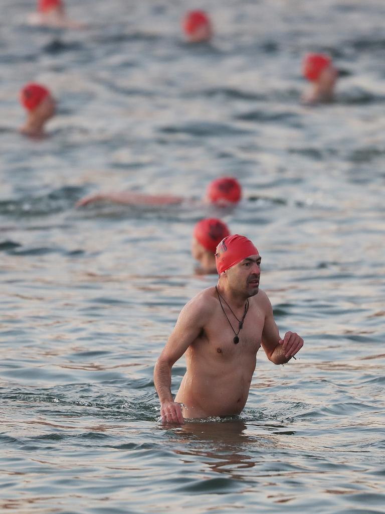 Nude Solstice swim as part of Dark Mofo 2021 at Long Beach Sandy Bay. Picture: Nikki Davis-Jones