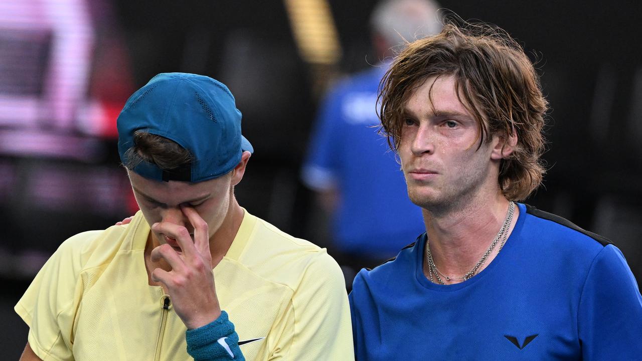 Rublev won the epic thriller. (Photo by WILLIAM WEST / AFP)