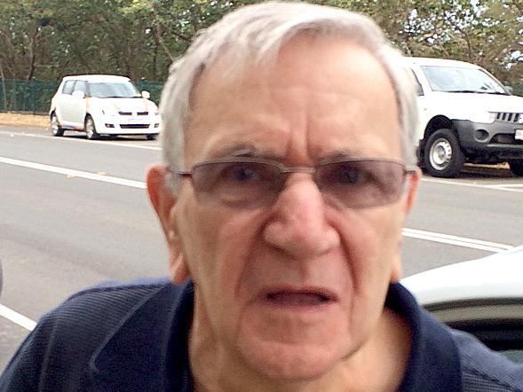 Frank Valentine outside Redvue apartments at Redcliffe where he lives with his wife Maris. Valentine allegedly assaulted kids at the Parramatta Girls home. Iphone pic by Geoff Chambers, journalist.