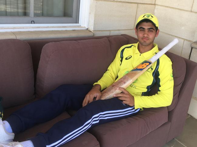 Shobit Singh relaxing at home after returning from the series against Pakistan in Dubai. 