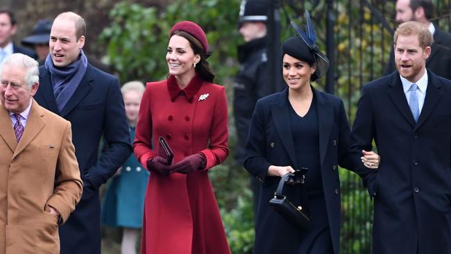 Prince William and Harry with Kate and Meghan. Is been reported that a rift has been growing since Meghan and Harry got married. Picture: AP 