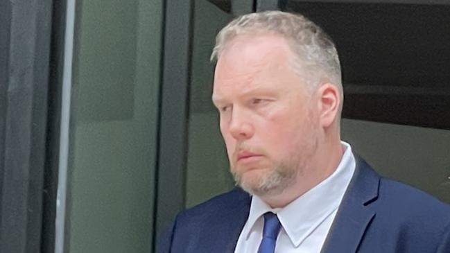 A Sutherland Shire school teacher has admitted to assaulting three teenage girls. Weldon in blue suit. Picture: Ashleigh Tullis