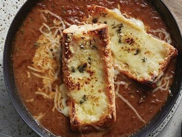 Traditional French onion soup is a classic.