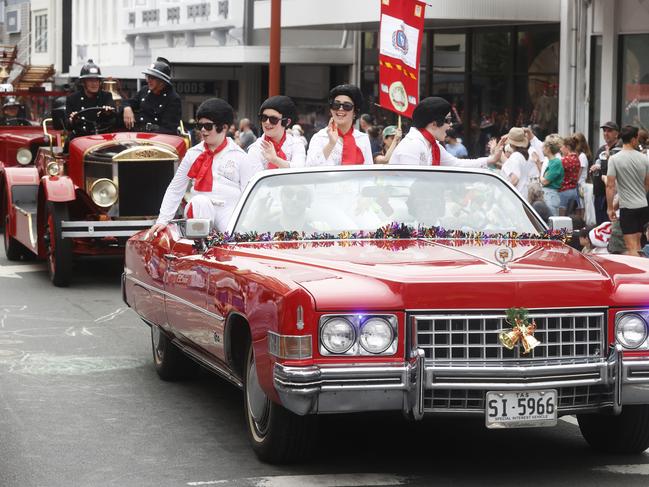 Musical Theatre Crew members dressed as Elvis. Hobart Christmas Pageant 2024. Picture: Nikki Davis-Jones