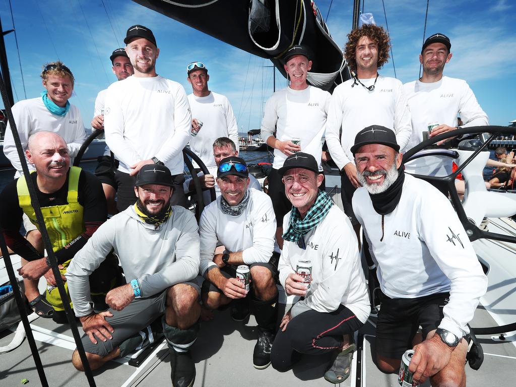 Alive, the first Sydney-Hobart yacht to finish after five supermaxis ...