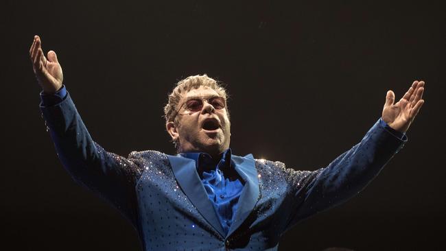 Elton John during a performance in Hong Kong in November. AFP PHOTO / Philippe Lopez