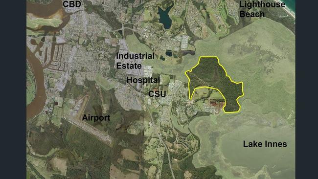 A part of the 200ha parcel of land currently on sale at 147 The Ruins Way, Port Macquarie. Pic supplied