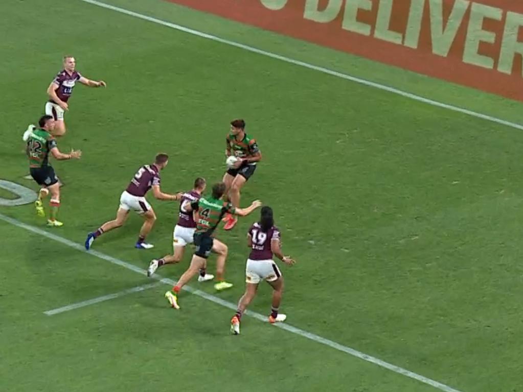 Jaxson Paulo ran 10 metres backwards to score a try.