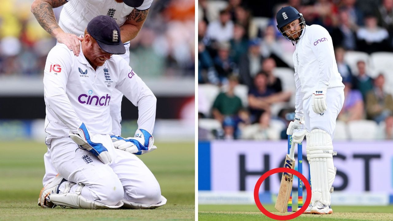 Jonny Bairstow was back in the thick of it on day one of the Third Test, dropping catches and playing the clown. Pictures: Getty