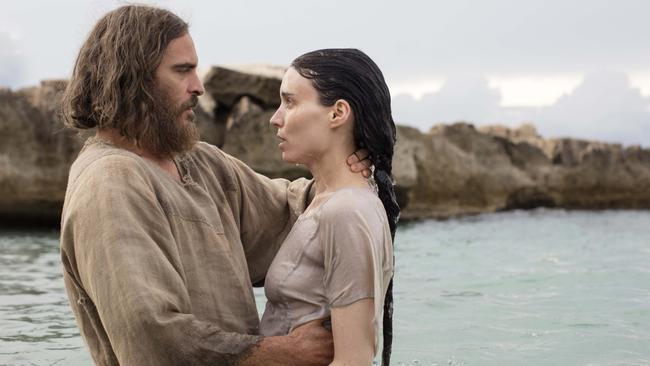 Joaquin Phoenix as Jesus and Rooney Mara as Mary in “Mary Magdalene”.