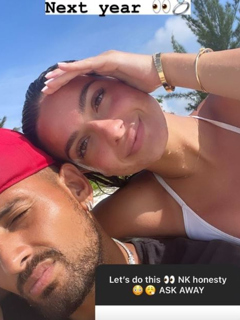 Nick Kyrgios wants to have a baby soon. Pic: Instagram.