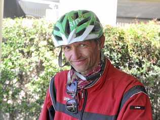 RIDING FOR CHANGE: Helmut Meyer, from Germany, rode through Maclean and Grafton on a 5500km ride to raise money for clean water projects in Africa. Picture: Jarrard Potter