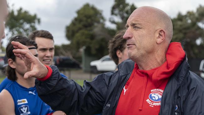 Simon Goosey as Mornington coach. Picture: Valeriu Campan