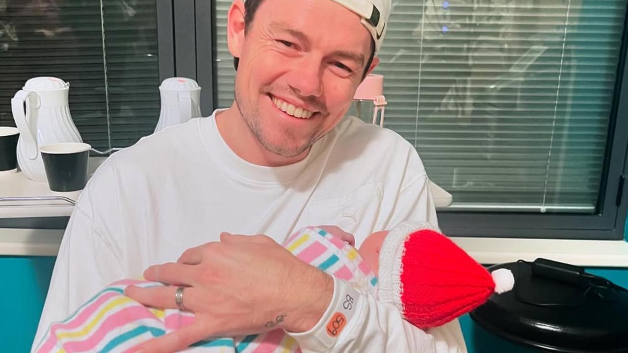 Lachie Neale with newborn son Freddie Oliver. Picture: Instagram