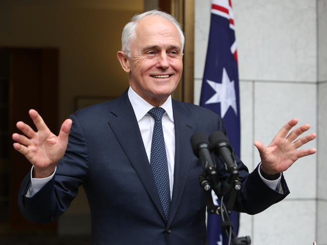 PM Malcolm Turnbull holding a press conference at Parliament House in Canberra. Picture Kym Smith