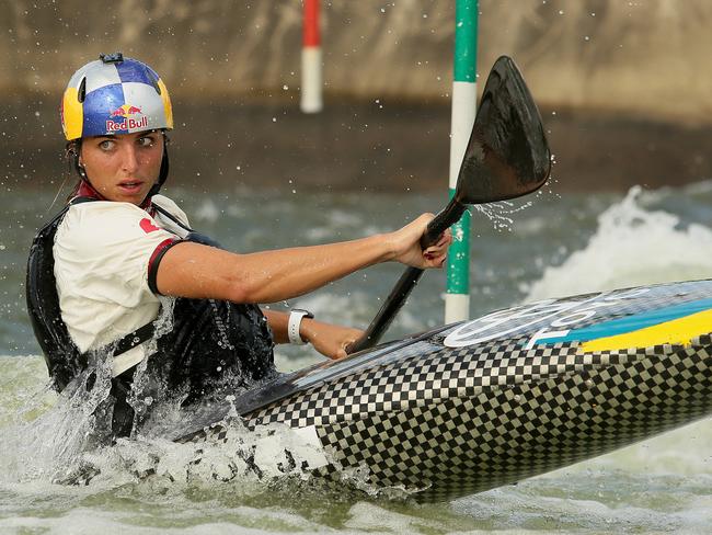 Jessica Fox training at the Penrith Whitewater stadium for the Australian Open.