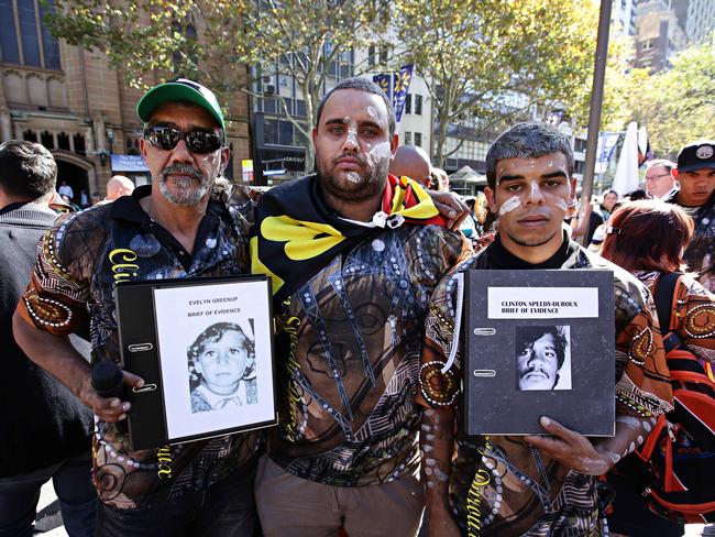 Supporters and families protesting outside NSW Parliament House in 2016 to seek further investigation into the cold case of the Bowraville Murders. Picture: The Australian