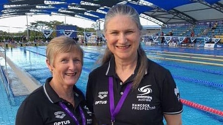 Swimming NT’s Katie Reynolds (right) has been selected as an official at Doha Open Water World Championships. Contributed: Swimming WA Facebook page.