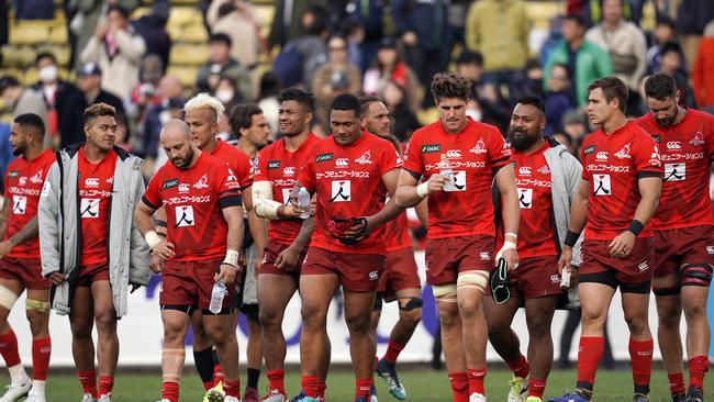 Sunwolves players after their loss to the Reds at the weekend. Picture: Getty Images 