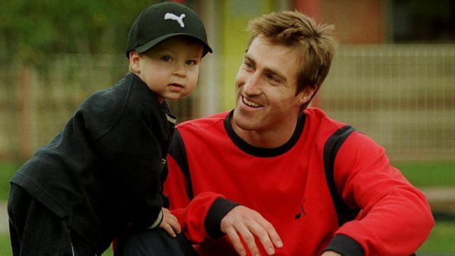 Scott West with his son Rhylee back in 2002.