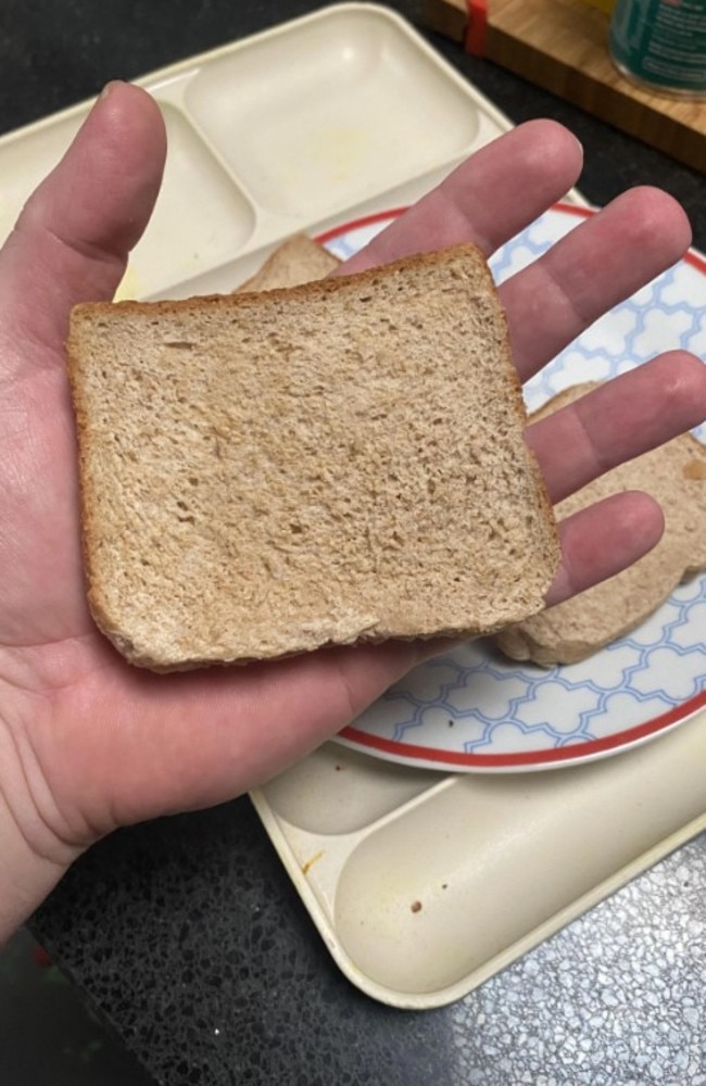 Shopper left scratching head over ‘shrinking bread’ at Coles. Picture: Reddit